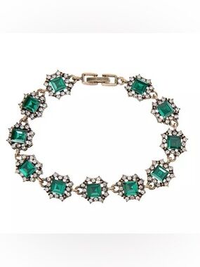 New Green Square Rhinestone Bracelet
